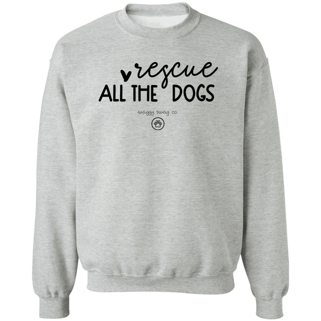 Rescue All the Dogs Crewneck Pullover Sweatshirt 2